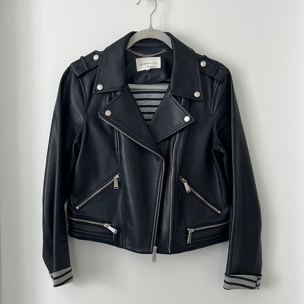 BCBG leather moto jacket